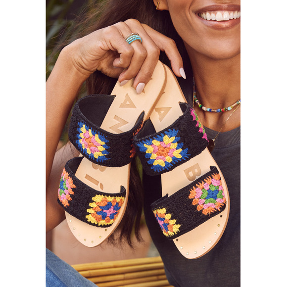 Evereve Shoes - MANEBI x Evereve New in Box Crochet Double Strap Sandal // 7.5